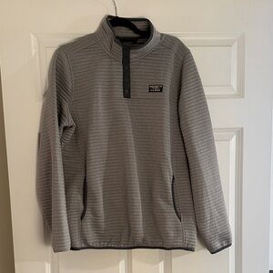 L.L. Bean Women’s Light Gray Ribbed Half-Zip Pullover